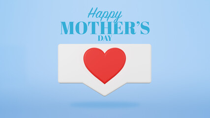 Happy mothers day hand lettering text., 3D rendering
