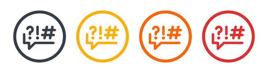 Speech bubble with a cursing text icon. Symbol of insult and rude speech.