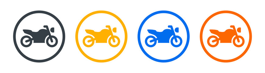 Motorbike or motorcycle icon vector illustration. Two wheeled vehicle symbol. Transportation concept © Icons-Studio