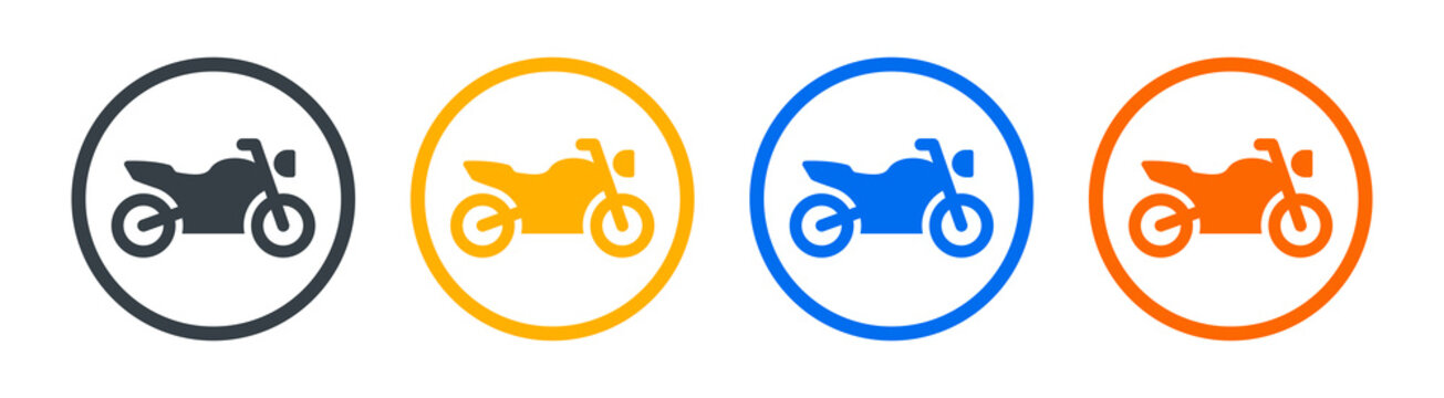 Motorbike or motorcycle icon vector illustration. Two wheeled vehicle symbol. Transportation concept