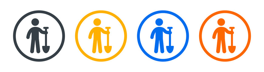 Man with shovel icon symbol vector illustration. © Icons-Studio