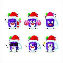 Santa Claus emoticons with grapes smoothie cartoon character. Vector illustration