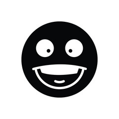 Black solid icon for comic humorous