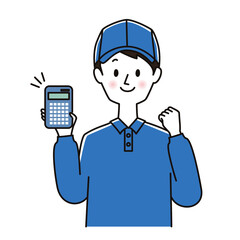 見積りを出す男性スタッフ