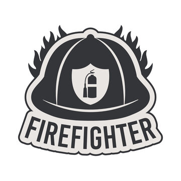 firefighter badge with helmet
