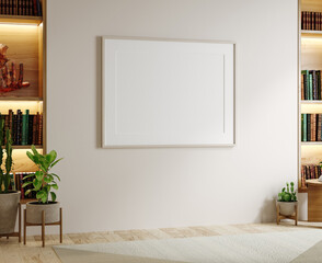 Frame mockup in modern hallway interior background, 3d render