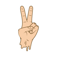 peace and love hand left