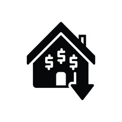 Black solid icon for inexpensive