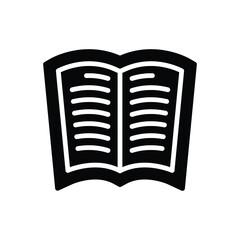 Black solid icon for textbook