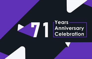 71 years anniversary celebration modern banner template design