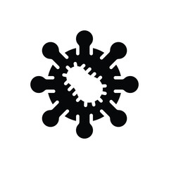 Black solid icon for viruses