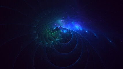 3D rendering abstract blue technology fractal background
