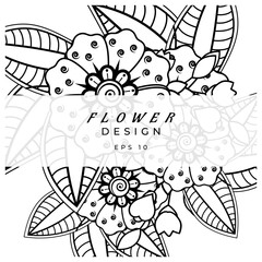 Mehndi flower for henna, mehndi, tattoo, decoration. decorative ornament in ethnic oriental style. doodle ornament. coloring book page.