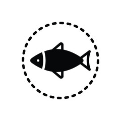 Black solid icon for seafood