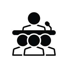 Black solid icon for seminar