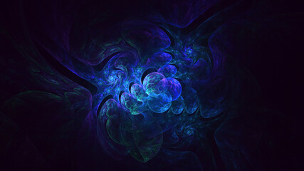 3D rendering abstract colorful fractal light background