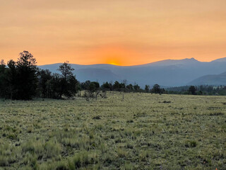 sunset in the mountains