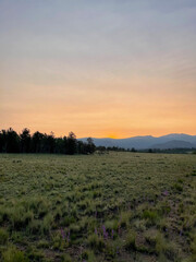 sunset over the river