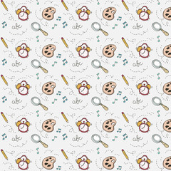 stationery kit pattern. Back to school concept
