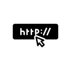 Black solid icon for urls
