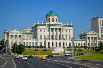 Fototapeta na wymiar Street view of the Pashkov Estate building