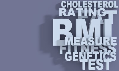 Body mass index words cloud. Medicine concept