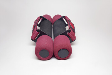 fitness dumbbells pair with built-in hand straps. metal appliance covered with non-slip soft foam,...