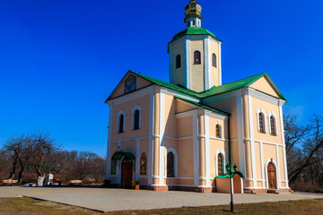 Naklejka premium Holy Trinity Motroninsky convent in Kholodny Yar, Ukraine