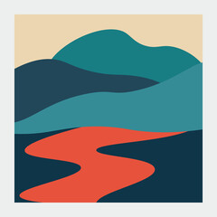 Obraz premium view mountains artistic illustration art