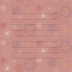 赤系フラワーパターンお手紙フレーム