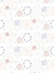 赤系フラワーパターンフレーム