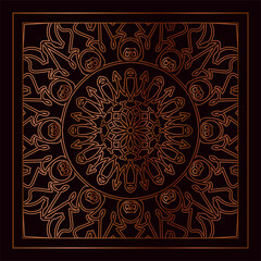 Decorative mandala illustration of a rectangular
