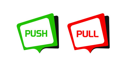 Pull and push vector sign	