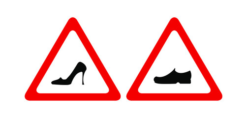 Women and man shoes sign  on white background