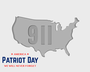9 11 America Patriot Day Map Paper