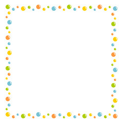 カラフルなシャボン玉　フレーム　正方形