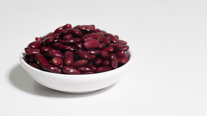Kidney beans or Red beans isolate on white background.
