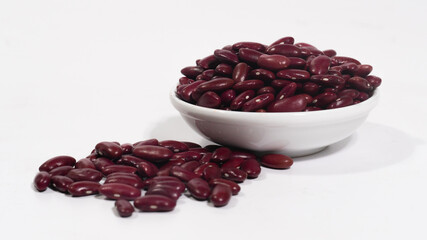 Kidney beans or Red beans isolate on white background.