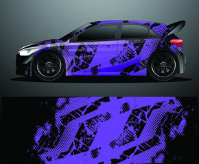 Naklejka premium Rally car decal graphic wrap vector, abstract background