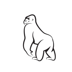 Vector of gorilla monkey design on white background. Easy editable layered vector illustration. Wild Animals...