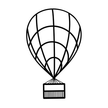 sketch of the balloon on white background.Coloring book page for adult and older children.