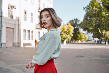 woman walking in the square outdoors leisure fun