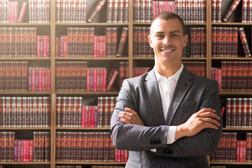Young Attorney Lawyer In Courtroom
