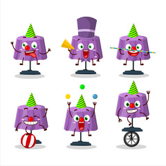 Cartoon character of magic desk lamp with various circus shows