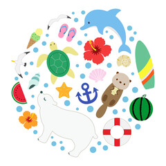 海 夏 マリン コレクション 円形 （ラインなし）