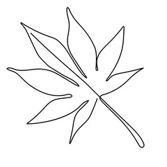 One line leaves icon. Vector illustration. Autumn