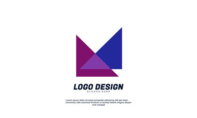 stock abstract creative company brand with multicolored transparent and flat design