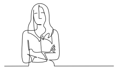 Confident woman with crossed arms.