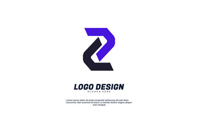 abstract company business multicolor design logo with flat design