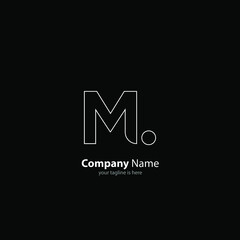 letter m modern logo concept for company with black background